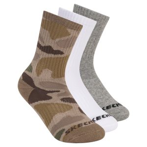 Skechers 3 Pack Boys' Crew Camo Socks
