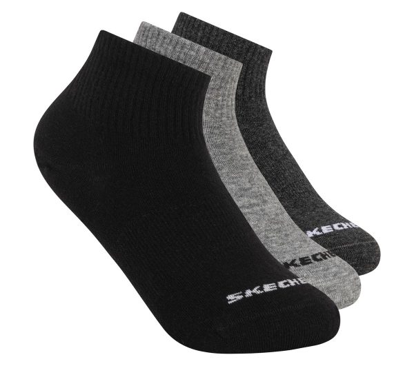 Skechers 3 Pack Boys' Quarter Crew Cotton Socks