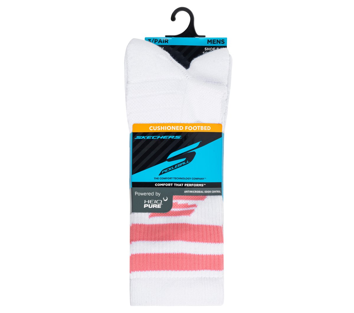 Skechers 3 Pack Men's Performance Pickleball Crew Socks