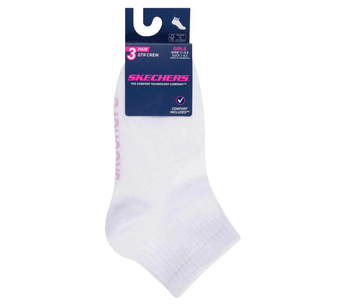 Skechers 3 Pack Quarter Crew Socks