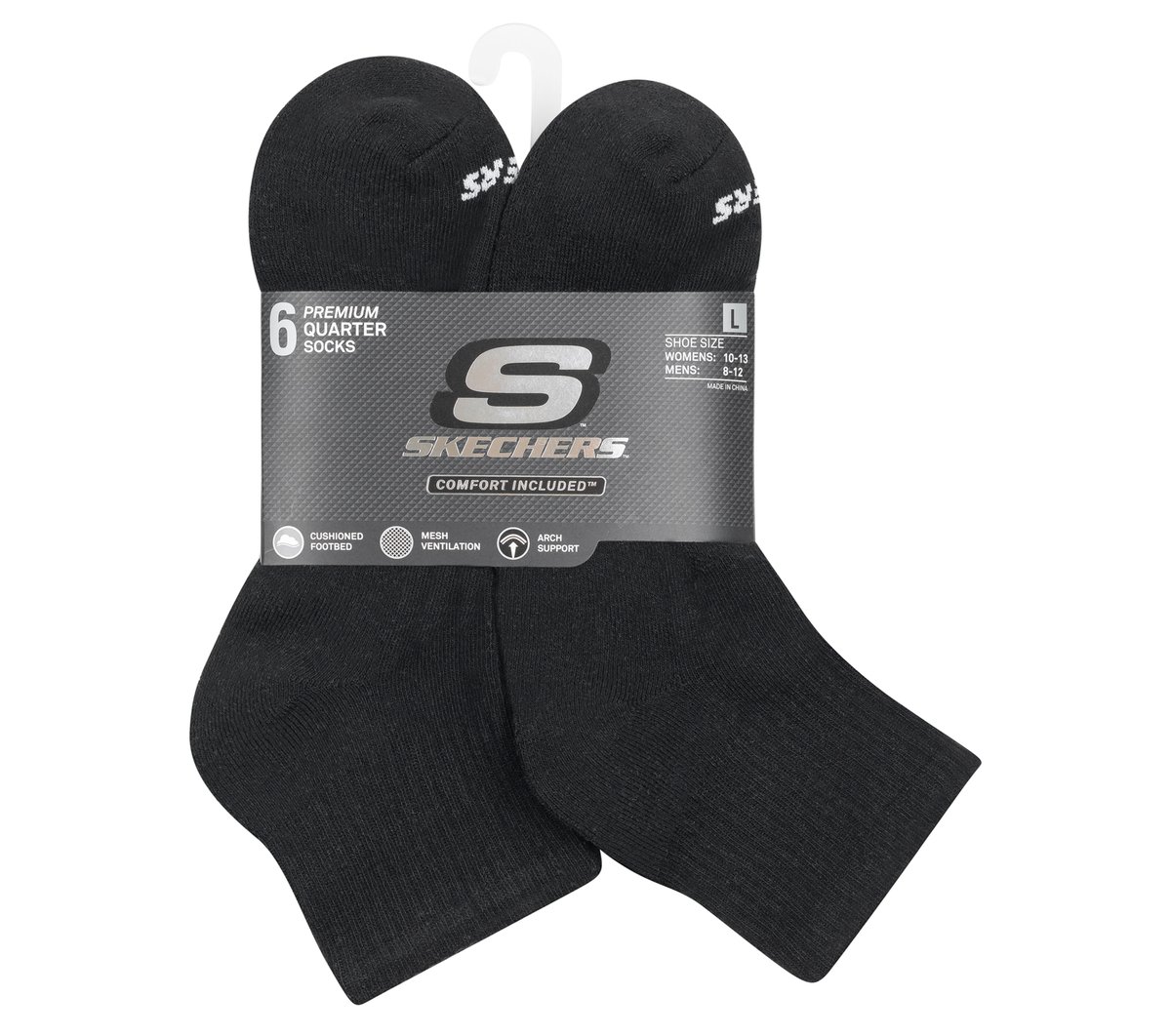 Skechers 6 Pack Core Quarter Large Socks