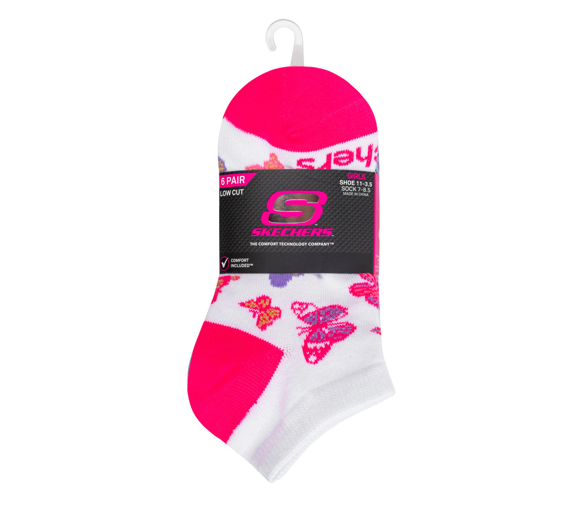 Skechers 6 Pack Low Cut Multicolor Print Socks