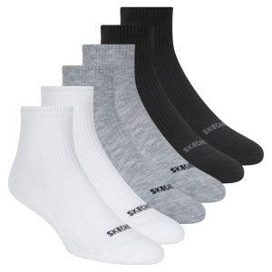 Skechers 6 Pack Quarter Crew Socks