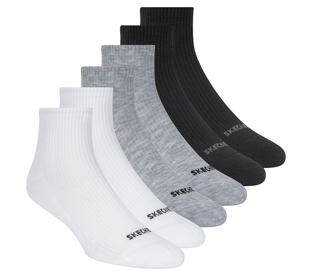 Skechers 6 Pack Quarter Crew Socks