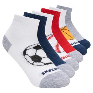 Skechers 6 Pack Sports Quarter Crew Socks