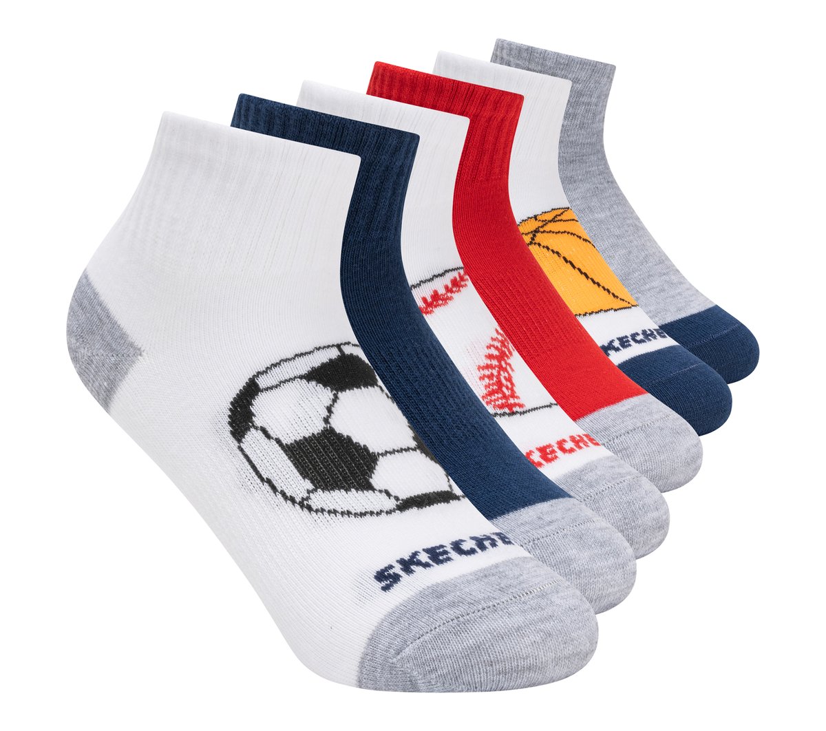 Skechers 6 Pack Sports Quarter Crew Socks