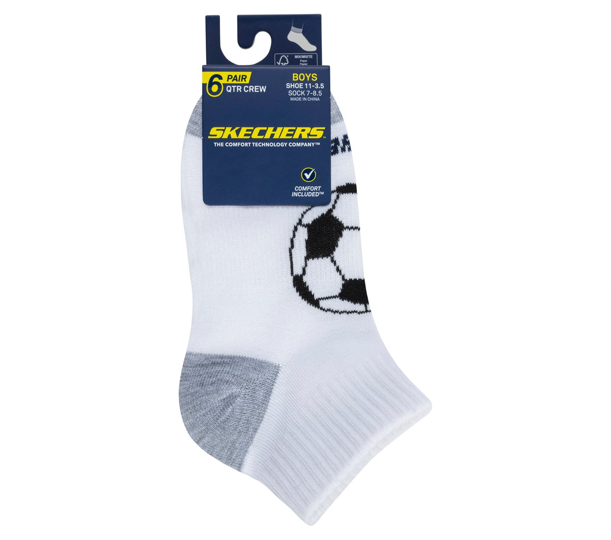 Skechers 6 Pack Sports Quarter Crew Socks