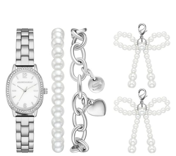 Skechers Charm Pearl Bows Watch Set