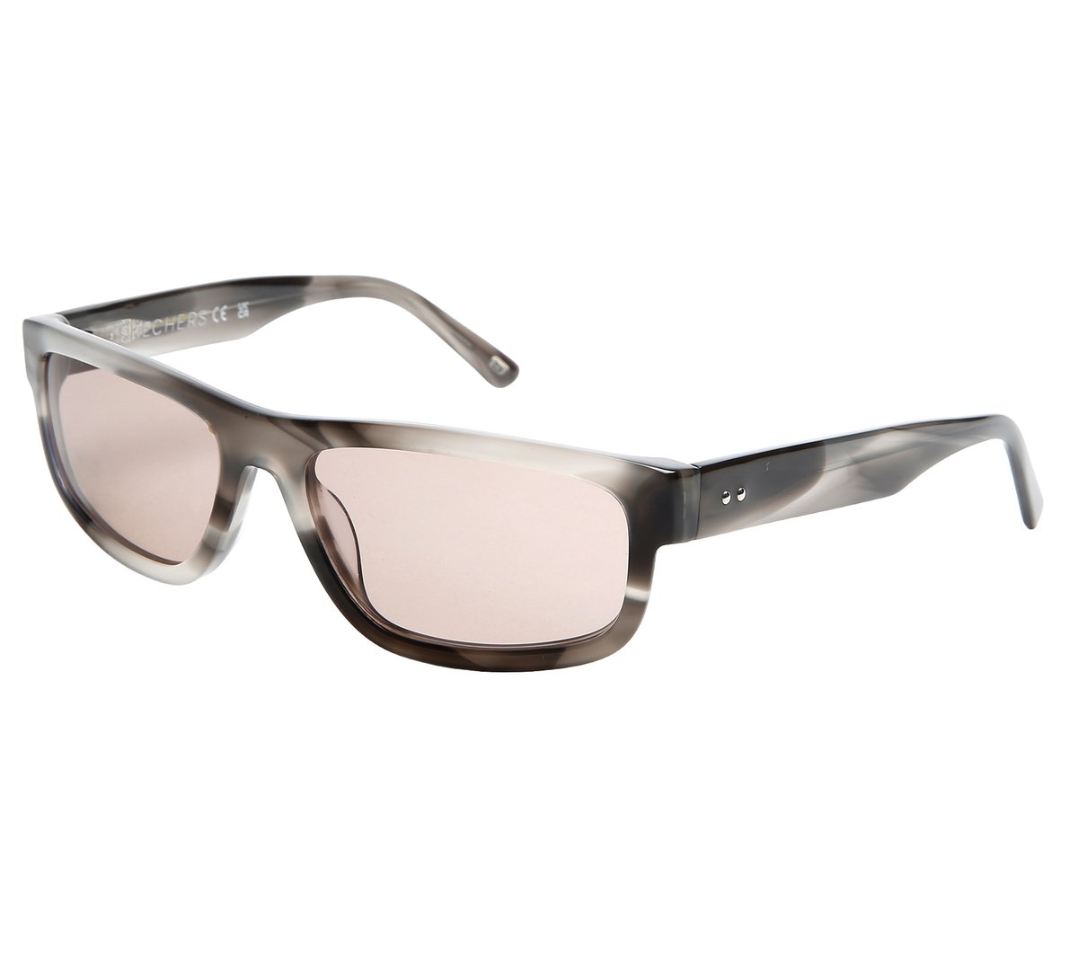 Skechers Elevated Rectangle Shiny Horn Sunglasses