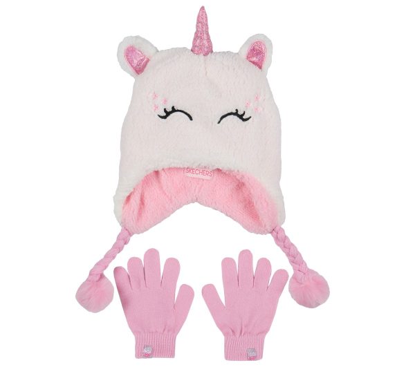Skechers Sherpa Unicorn Hat and Glove Set