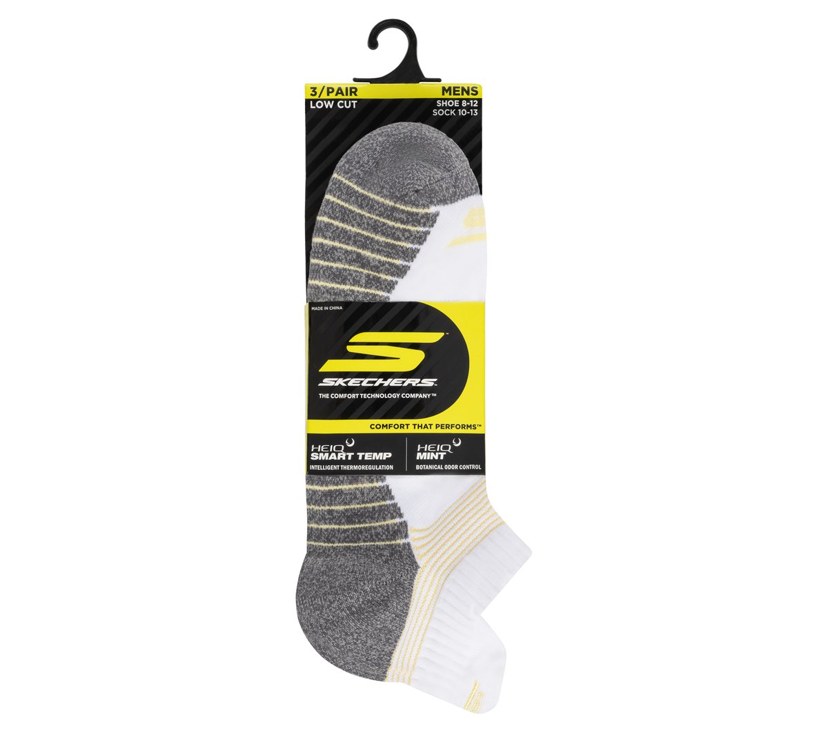 Skechers 3 Pack Men's Lowcut Stripe Tab Socks