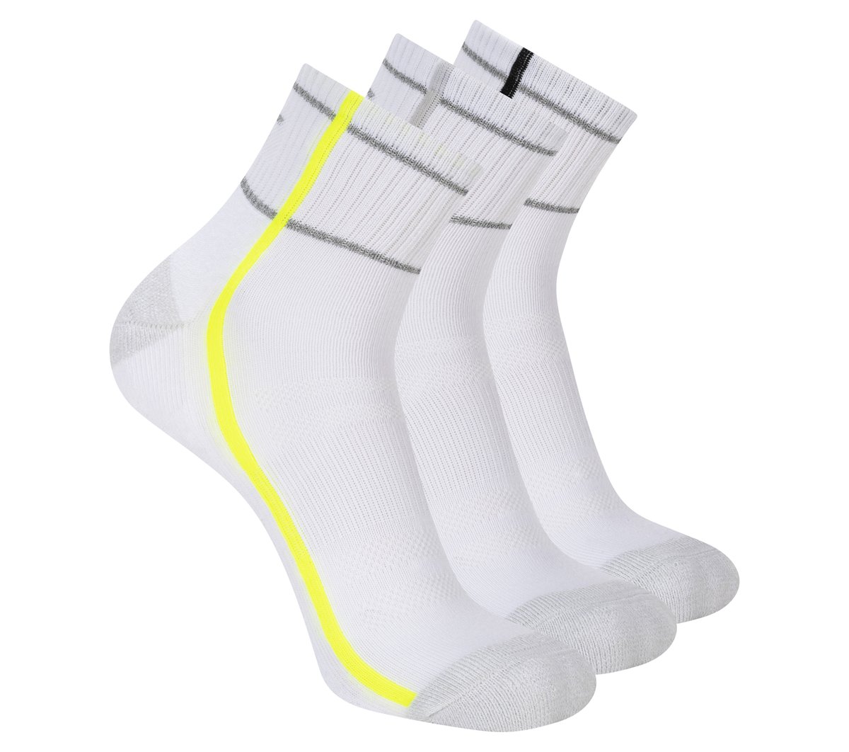 Skechers 3 Pack Men's Performance Quarter Crew Stripe Socks