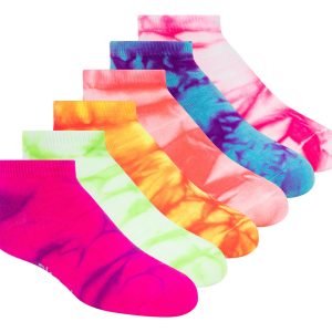 Skechers 6 Pack Girls' Tie Dye Fashion Socks