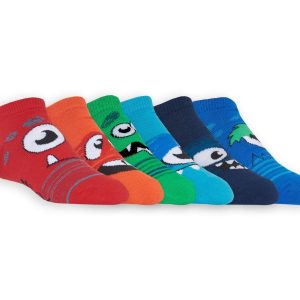 Skechers 6 Pack Low Cut Monster Socks