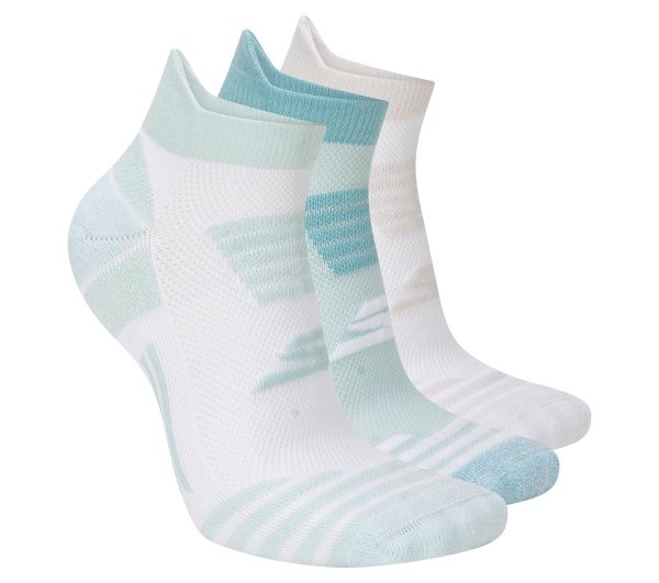Skechers 3 Pack Women's Performance Stripe Low Cut Running Heel Tab Socks