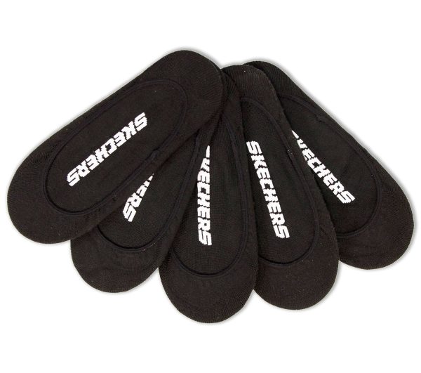 Skechers 5 Pack Non Terry Solid Liner Socks