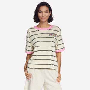 Skechers Britto: Hearts Striped Ringer Tee